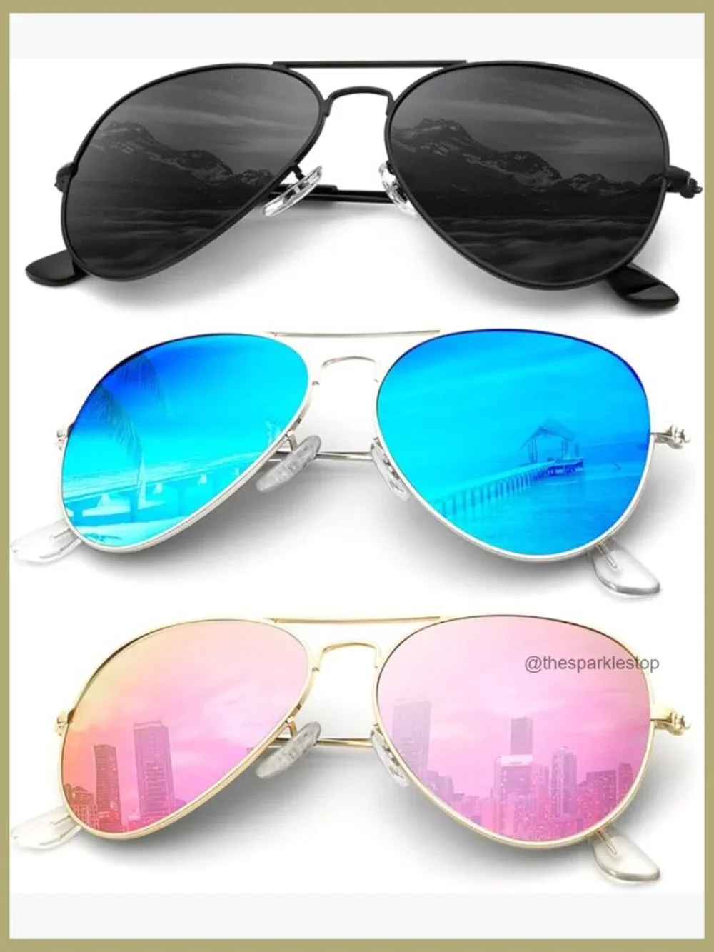 Polarized Aviator Sunglasses with UV Protection for Driving